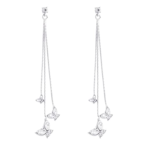 ZIBUYU® 1 Pair Butterfly Dangle Earrings for Women and Girl Long Eardrops Studs Earrings Silver Pearl Tassel Earrings Birthday Anniversary Jewelry Gift for Women (Butterfly) ZIBUYU® 1 Pair Butterfly Dangle Earrings for Women and Girl Long Eardrops Studs Earrings Silver Pearl Tassel Earrings Birthday Anniversary Jewelry Gift for Women (Butterfly)